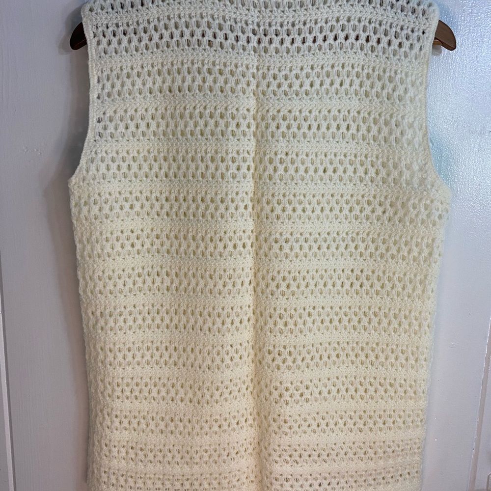 Vintage Marvin KNTG Mills N.Y. Made In USA Knit Crochet Off White Cream S/M - Picture 5 of 5